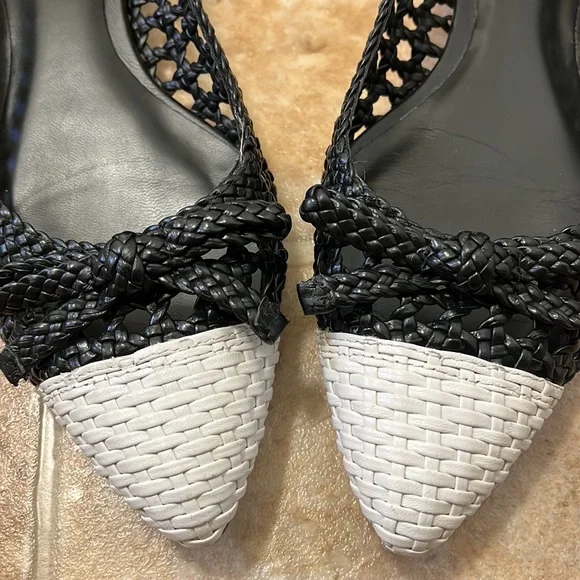 Delman Shana Woven Leather Flats with bow detail size 7 pin up feminine - Picture 12 of 12